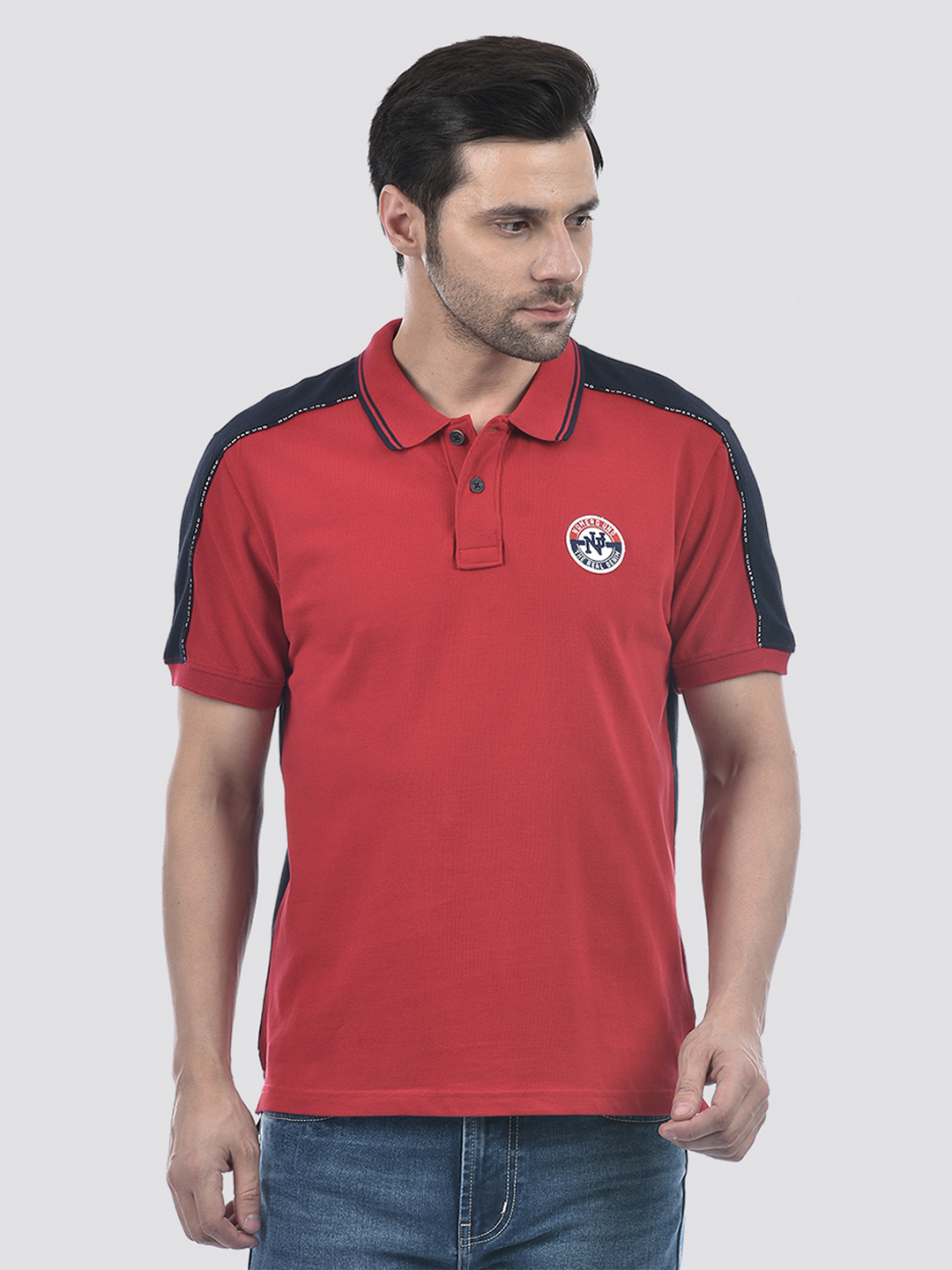 Numero Uno Men Color Block Red T-Shirt